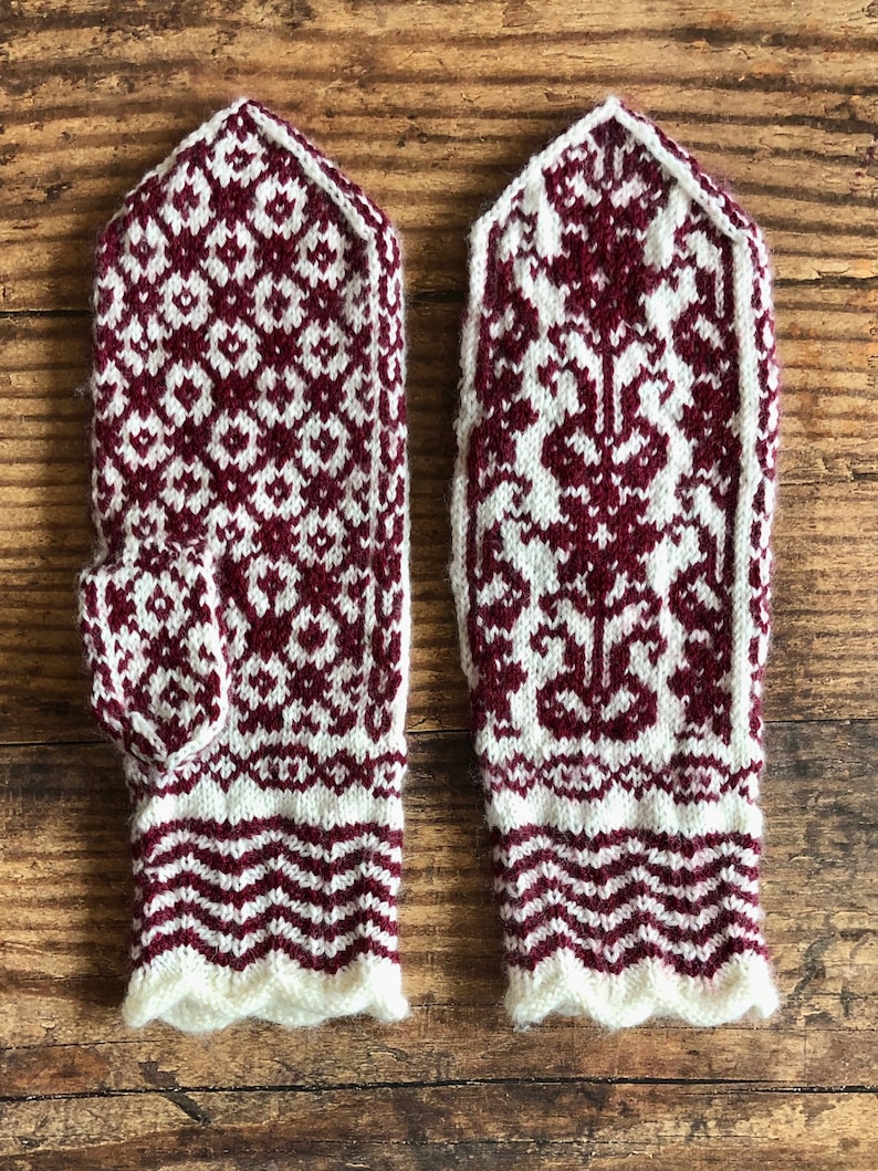 Flowers and Forests Selbu Mittens, Digital Knitting Pattern - Etsy