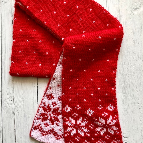Snowflakes Scarf Knitting Pattern Etsy