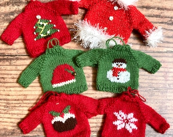 Christmas Sweater Tree Ornament Knitting Pattern, Christmas Tree Ornament, Knitting Pattern, Christmas Knitting