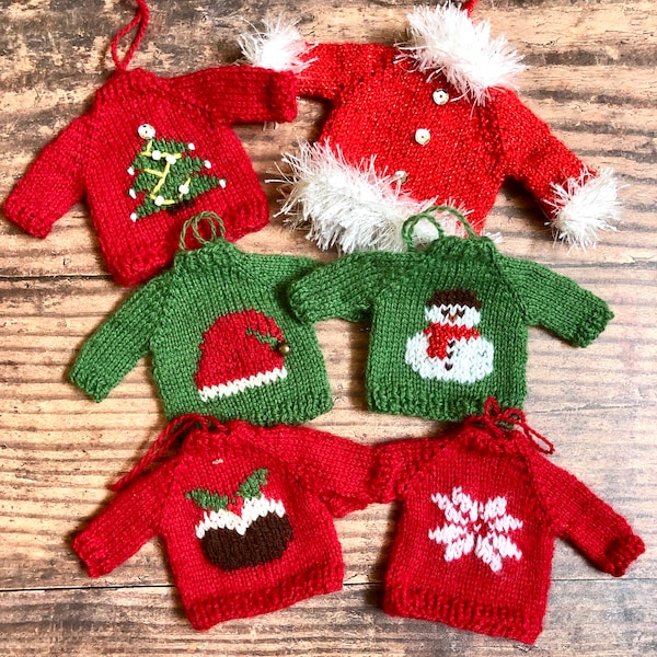 Christmas Sweater Tree Ornament Knitting Pattern, Christmas Tree Ornament, Knitting Pattern, Christmas Knitting