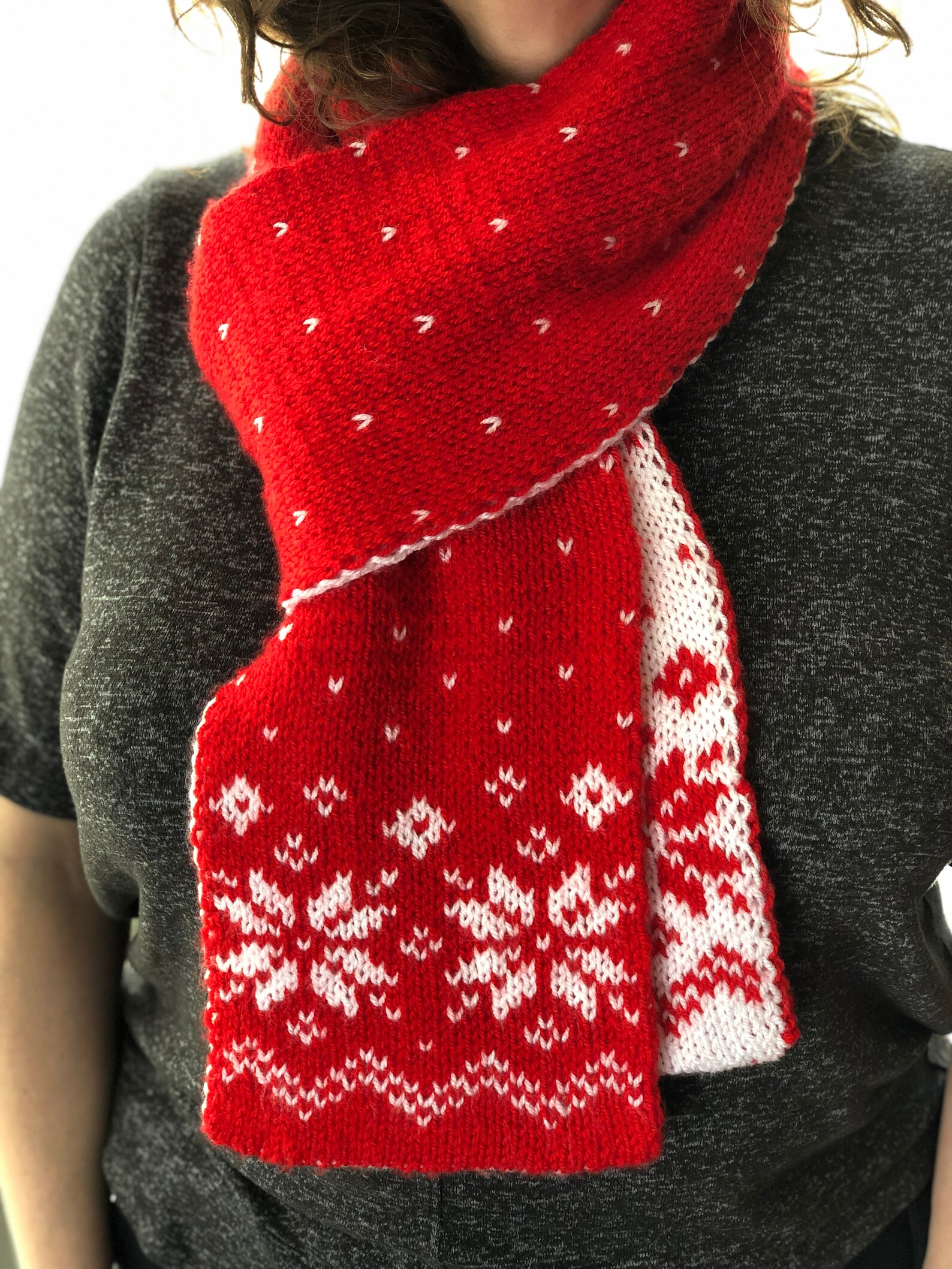 Snowflakes Scarf Knitting Pattern - Etsy