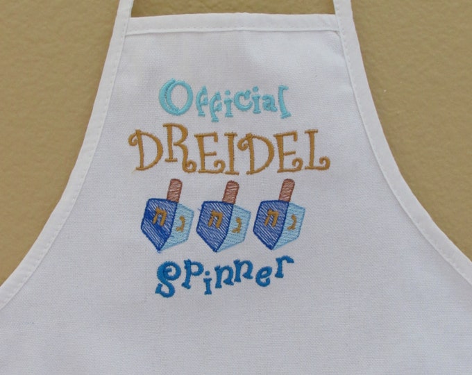 Hanukkah Child's Apron "Official Dreidel Spinner"