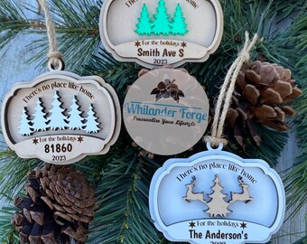 There's no place like home for the Holidays | 2023 | Personalized Ornament | Home Address