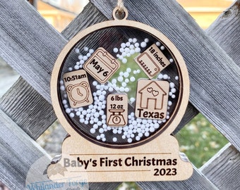 Baby's First Christmas Snowglobe Ornament | Personalized Baby Ornament | Christmas Ornament | 2023 Ornament | Snowglobe Ornament