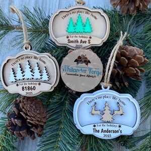 There&#39;s no place like home for the Holidays | 2023 | Personalized Ornament | Home Address