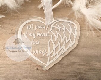 A piece of my heart has wings | Memorial Ornament | Grief and Loss | Ornament