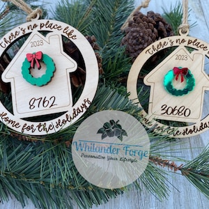 There&#39;s no place like home for the Holidays | Christmas Ornament | 2023 Ornament | Personalize Ornament