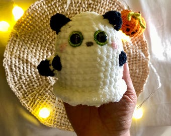 Halloween, amigurumi fatto a mano, portachiavi fantasma gattino e zucca, set di due giocattoli di Halloween. Decorazione per la casa per Halloween e autunno. Portachiavi zucca