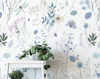 Aerie Blumen Wallpaper. Kollektion 2024. Peel and Stick und traditionelle Optionen. Abnehmbare Optionen. Akzent Wand. AKTUALISIERT. 25 Zoll*