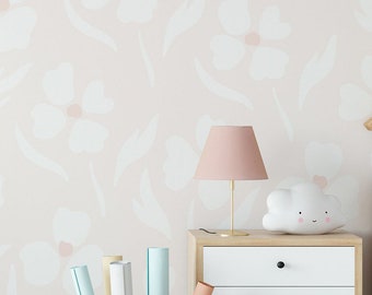 Meadow Flower Wallpaper Mural. 2021 Collection. Color: Champagne. Peel and Stick or Traditional. Accent Wall. Many Colors Available.update