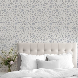 Frosted Garden Wallpaper. Removable Peel and Stick Wallpaper and Traditional Wallpaper Options. Accent Wall. Multiple Colours Available.