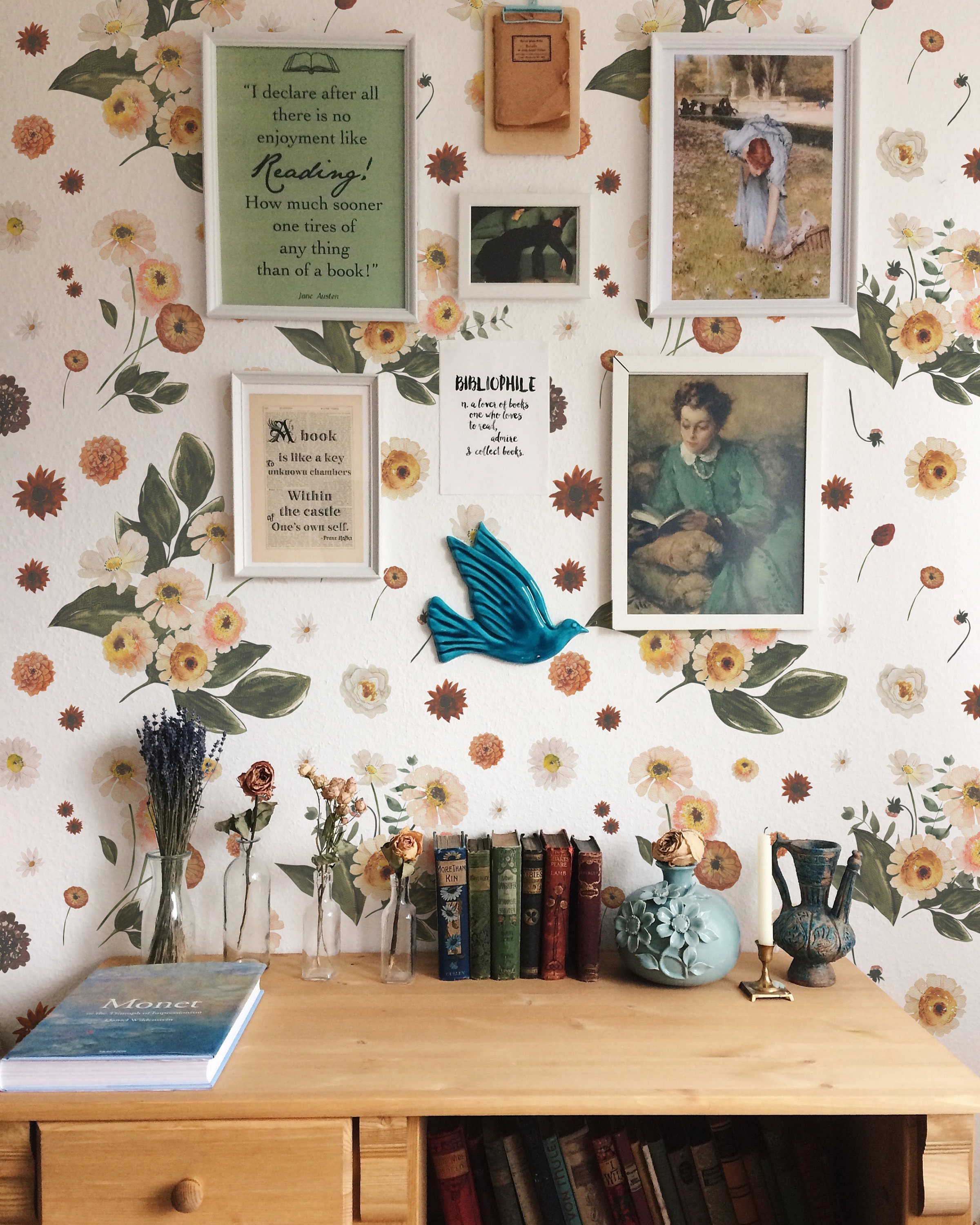 Moody Floral Wallpaper. Watercolor Floral Wallpaper. Modern - Etsy Canada