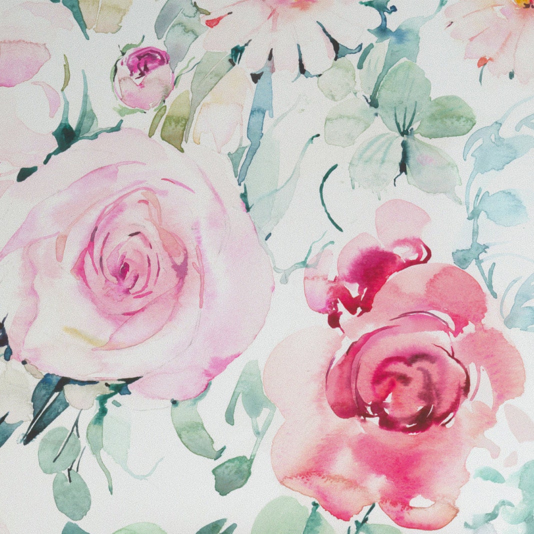 Hand Painted Floral Wallpaper. 2020 Collection. Watercolor Etsy