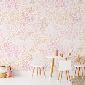 Pretty Petals Wallpaper. Floral Wallpaper. Modern Wallpaper. Peel + Stick and Traditional Options. Accent Wall. *