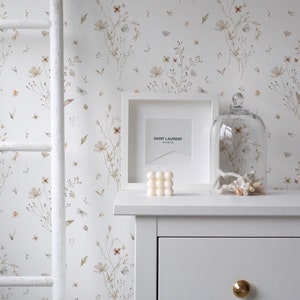 Tranquil Bloom Wallpaper II. 2023 Collection. Removable Peel and Stick Wallpaper and Traditional Wallpaper Options. Accent Wall. *