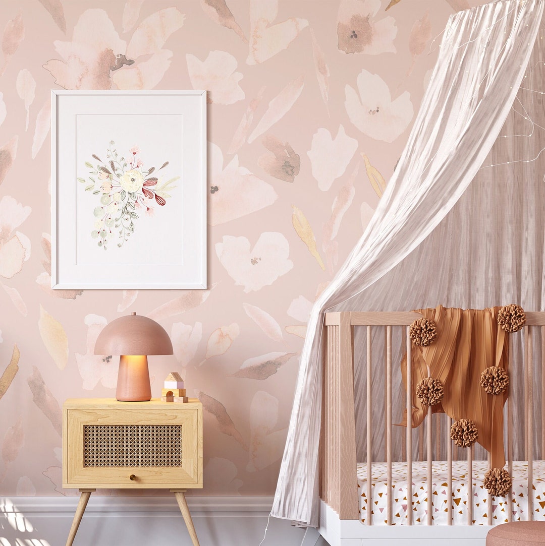 Prettiest in Pink Floral Wallpaper. 2022 Collection. Peel and - Etsy