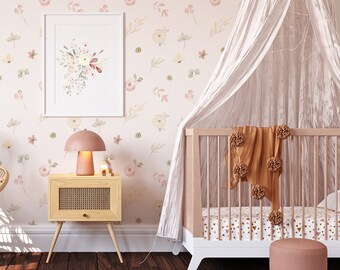 Pink Floral Wallpaper. 2022 Collection. Peel and Stick / Traditional Options. Accent Wall. Many Colors Available. 5592228. *