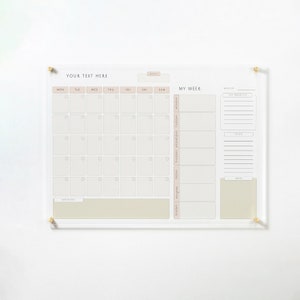 Acrylic Wall Calendar 2023 - Personalized Dry Erase Board-Wall Calendar with Side Notes-Monthly and Weekly Calendar-Weekly Monthly Planner