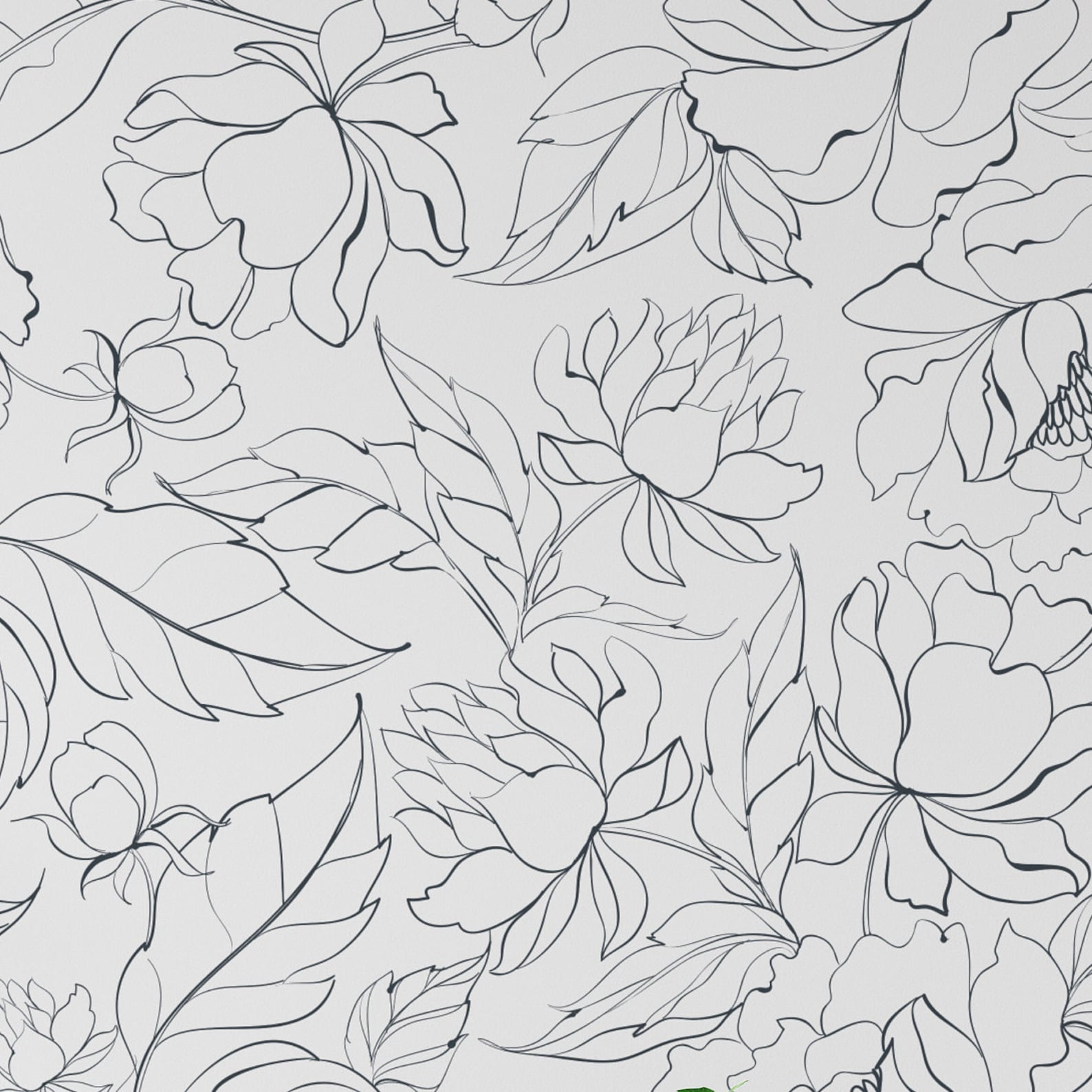 Modern Line Art Wallpaper. 2020. Black and White. Modern and Etsy