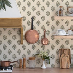 Herbal Etchings Wallpaper. Removable Peel and Stick Wallpaper and Traditional Wallpaper Options.