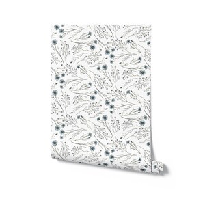 Watercolor Botanical Wildflower. 4 Pattern Options Available. Removable Peel Stick and Traditional Wallpaper Options. Accent Wall. image 9