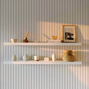 Anne Stripe Wallpaper. Removable Peel and Stick Wallpaper and Traditional Wallpaper Options. Accent Wall. Multiple Colour Options Available.