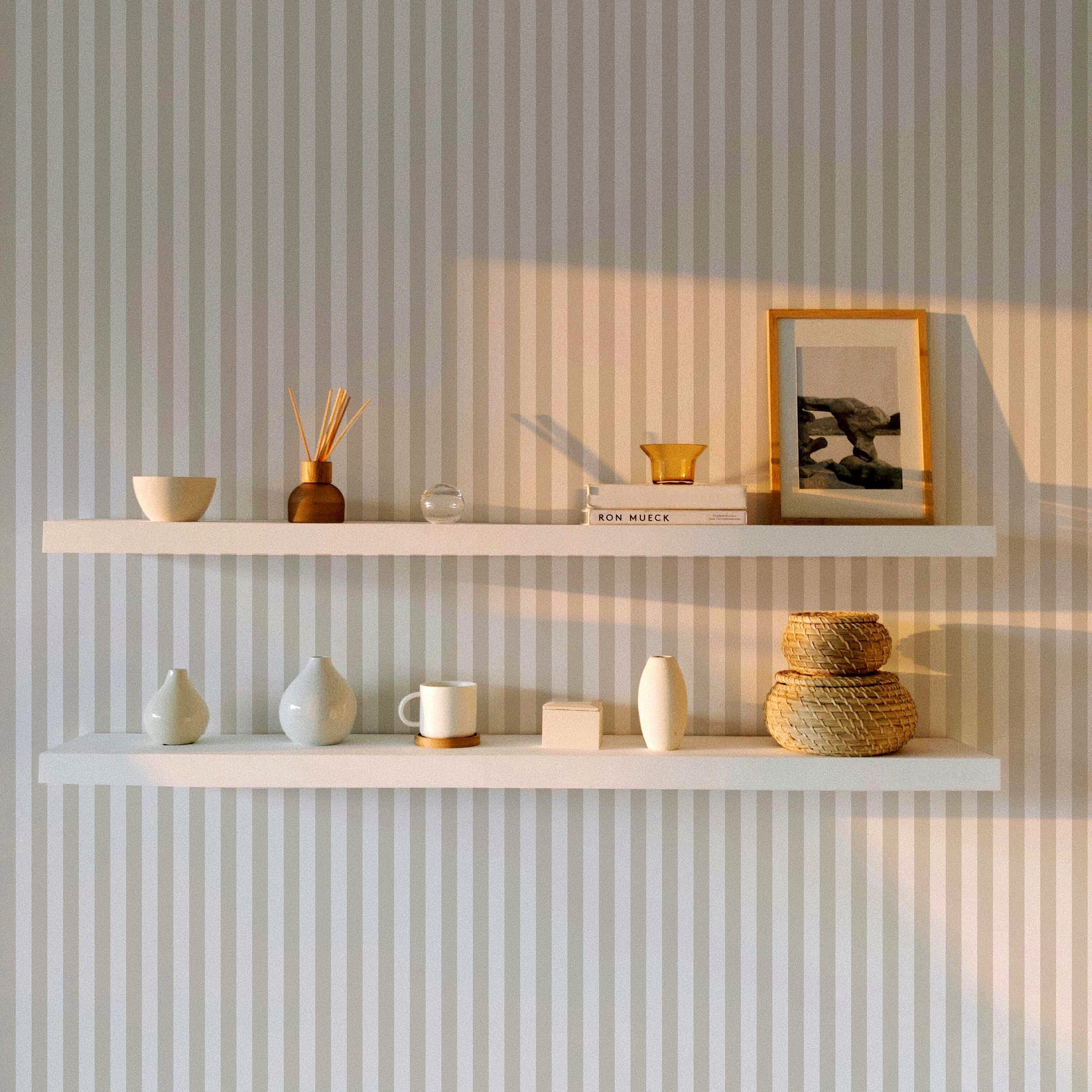 Anne Stripe Wallpaper. Removable Peel and Stick Wallpaper and Traditional Wallpaper Options. Accent Wall. Multiple Colour Options Available.