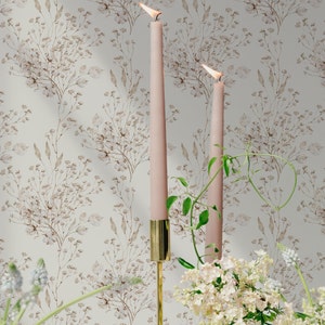 Papier peint floral d’hiver Boho. Décollez et collez. Amovible. Disponible dans de nombreuses couleurs. Floral neutre. Papier peint neutre. Moderne.*