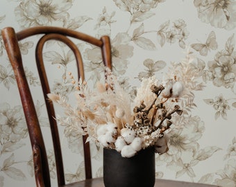 Modern Floral Wallpaper. Floral Wallpaper. Modern Wallpaper. Peel + Stick and Traditional Options. Accent Wall. Bedroom Wallpaper. Flowers.*