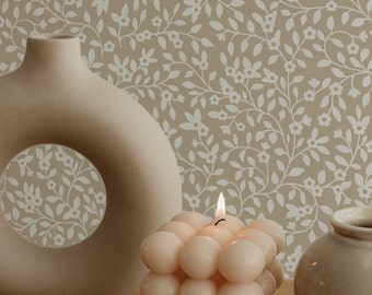 Floral Vines Wallpaper. Peel and Stick and Traditional Options. Removable Options. Accent Wall. Multiple Colours Available.