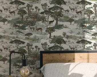 Serengeti Wallpaper - 25". Peel and Stick and Traditional Options. Removable Options. 25 Inch.