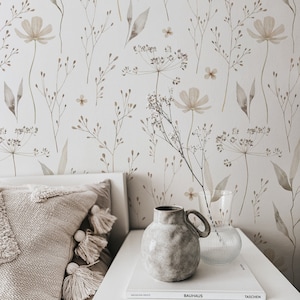 Tranquil Bloom Wallpaper. 2023 Collection. Removable Peel and Stick Wallpaper and Traditional Wallpaper Options. Accent Wall. *
