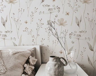 Tranquil Bloom Wallpaper. 2023 Collection. Removable Peel and Stick Wallpaper and Traditional Wallpaper Options. Accent Wall. *