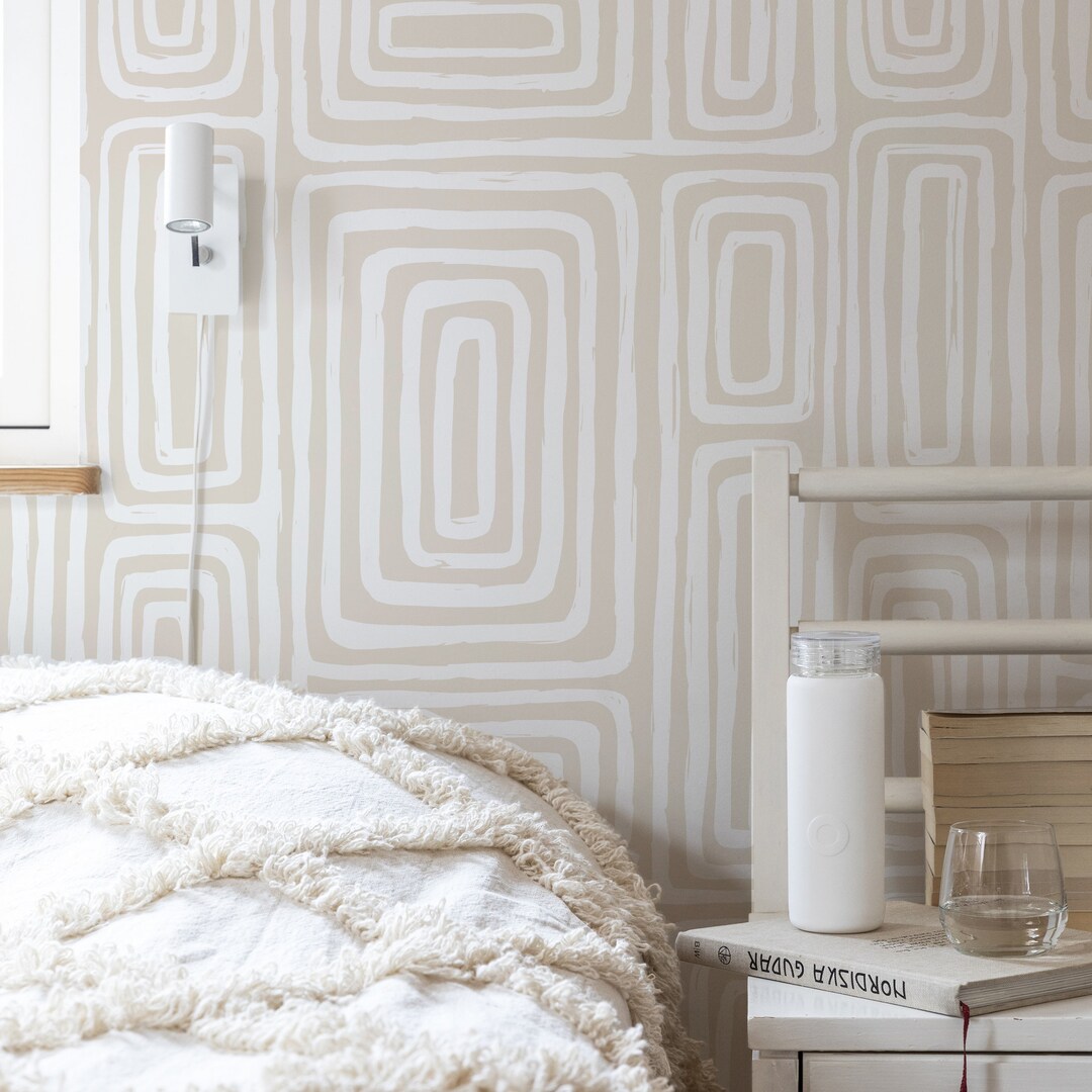 Modern Nursery Wallpaper. 2023 Collection. Watercolor. Peel and Stick