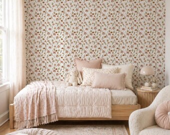 Little Prairie Petal Wallpaper. Peel + Stick and Traditional Options. Accent Wall. *