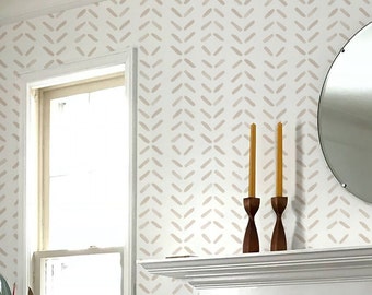 Big BOHO Chevron Wallpaper  - Linen. Removable Peel + Stick and Traditional Wallpaper Options.  Multiple Colors Available. *