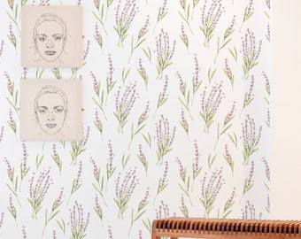 Organic Floral Wallpaper. Watercolor Floral Wallpaper. Modern  Wallpaper. Peel + Stick and Traditional Options. Accent Wall.  2022. *