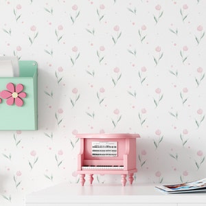Papier peint floral printanier. Collection 2023. Papier autocollant et options traditionnelles. Options amovibles. Mur d'accent. 25 pouces *