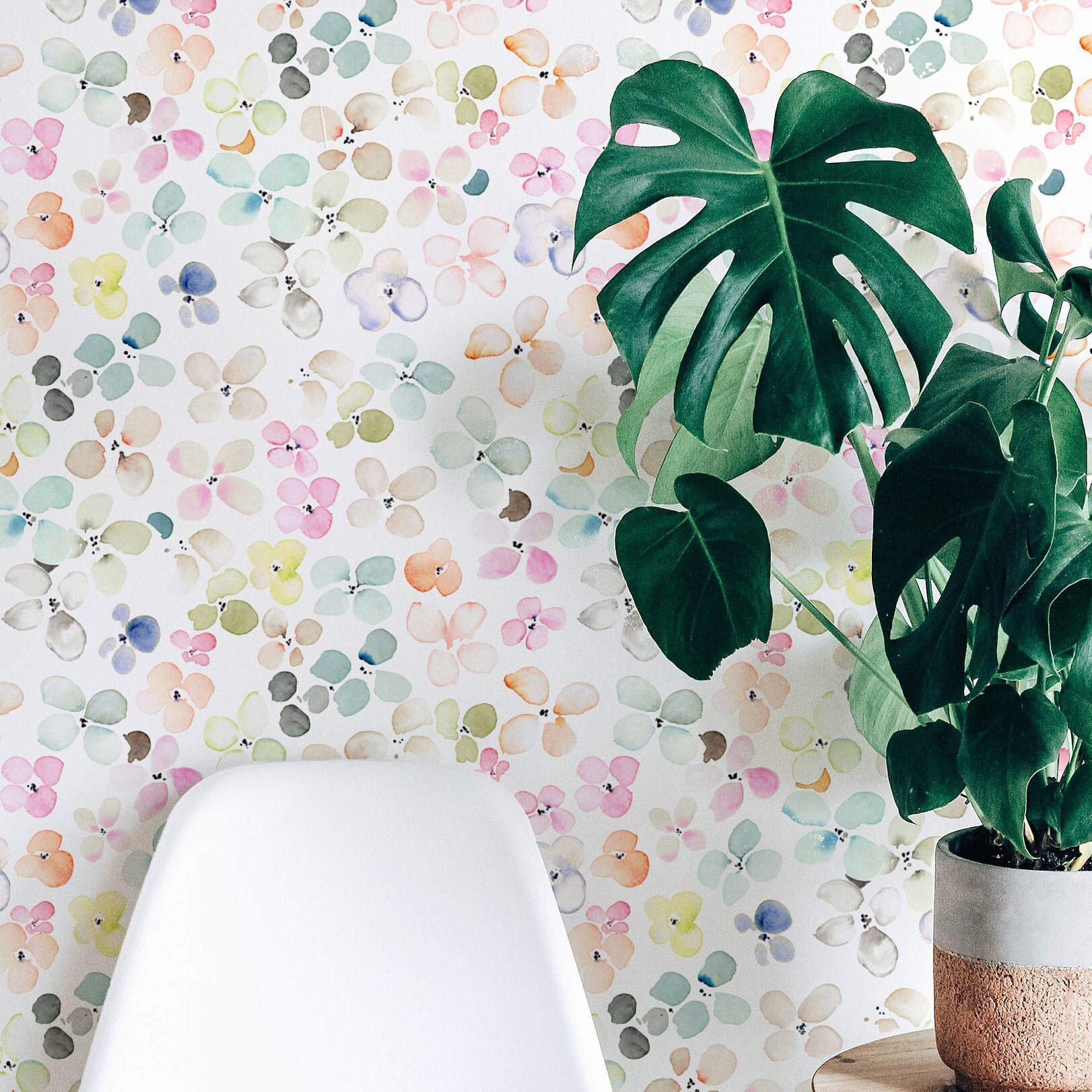 Hand Painted Floral Wallpaper. 2020 Collection. Watercolor Etsy