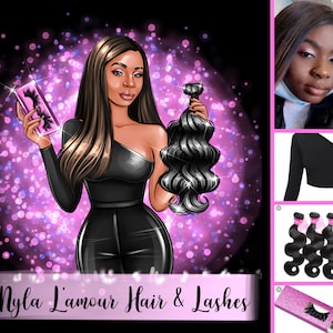 Hairdresser Cartoon logo/Hair stylist logo from photo/Custom cartoon portrait/Digital portrait from photo/Digital portrait logo