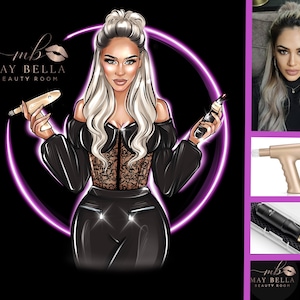 Logotipo de artista de PMU, técnico de Microblading, logotipo de maquillaje permanente, logotipo de tatuaje cosmético, logotipo de artista de maquillaje, logotipo de dibujos animados, logotipo de Avatar, logotipo digital