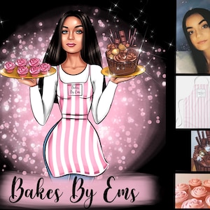 Bakkerijlogo, logo schattig koekje, logo desserttraktaties, aangepast digitaal logo, snoep, suikertraktaties, restaurantlogo, cartoonlogo, logo van chef-kok, aangepast logo