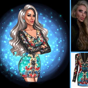 Logotipo de boutique de moda para empresas, logotipo de dibujos animados, retrato digital, dibujo animado a partir de una foto, logotipo de caricatura, logotipo de empresa, logotipo de avatar, logotipo personalizado
