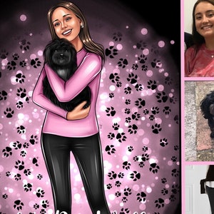 Logo hondenuitlater, logo huisdiertrimmer, logo huisdierfokker, cartoonlogo, handgetekend logo, portretlogo, karikatuurlogo Bedrijfslogo, Avatar-logo,