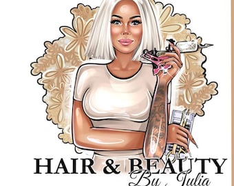 Beauty Salon Logo,Beautician Logo,Hairdresser Logo,Esthetician Logo,Cosmetologist Logo,Medical Esthetician ,Cartoon Logo,Therapy Care Logo