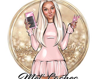 Lash Artist Logo,Lash Designer Logo,Lash Maker Logo,Beauty Salon Logo,Nail Tech Logo,Esthetician Logo,PMU Logo,Cartoon Logo,Digital Logo