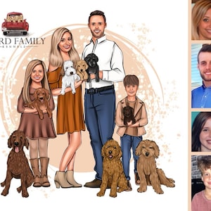 Familiebedrijfslogo, familielogo ontwerp, groepslogo portret, groepskarikatuurlogo, aangepast cartoonlogo, avatar-logo, digitaal logo, portretlogo