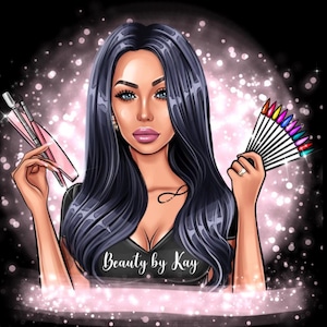 Logotipo de diseñador de uñas, logotipo de técnico de uñas, logotipo de artista de uñas, logotipo de salón de uñas, logotipo de fabricante de pestañas, logotipo de salón de belleza, logotipo de esteticista, logotipo de dibujos animados para empresas.