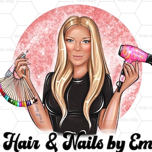 Hair Stylist Logo, Friseur Logo, Haarverlängerung Logo, Friseur Logo, Hair Studio Logo, Cartoon Logo, Digital Portrait, Custom Business Logo,