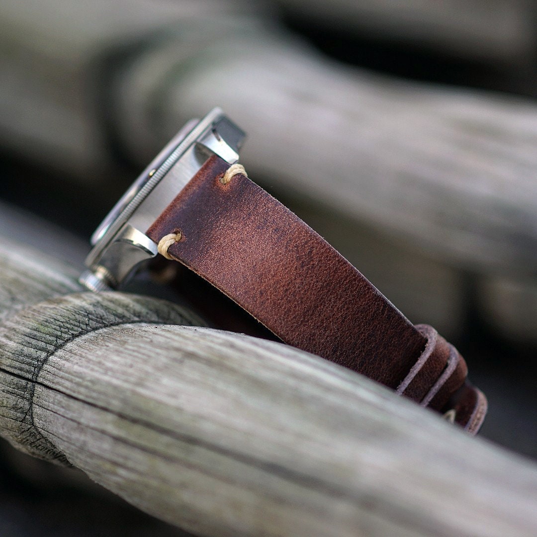 ミタケン　Vintage 20mm　革　ベルト Italy製 Vintage Italian Distressed Leather Smart Watch Straps